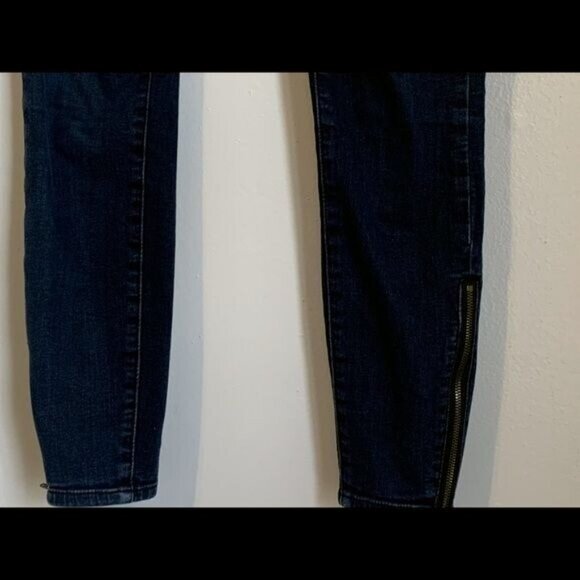 Pistola Moto Zip Arielle Skinny Jeans Women’s Sz 26 Dark Wash Ankle Zip Mid Rise - Picture 5 of 11